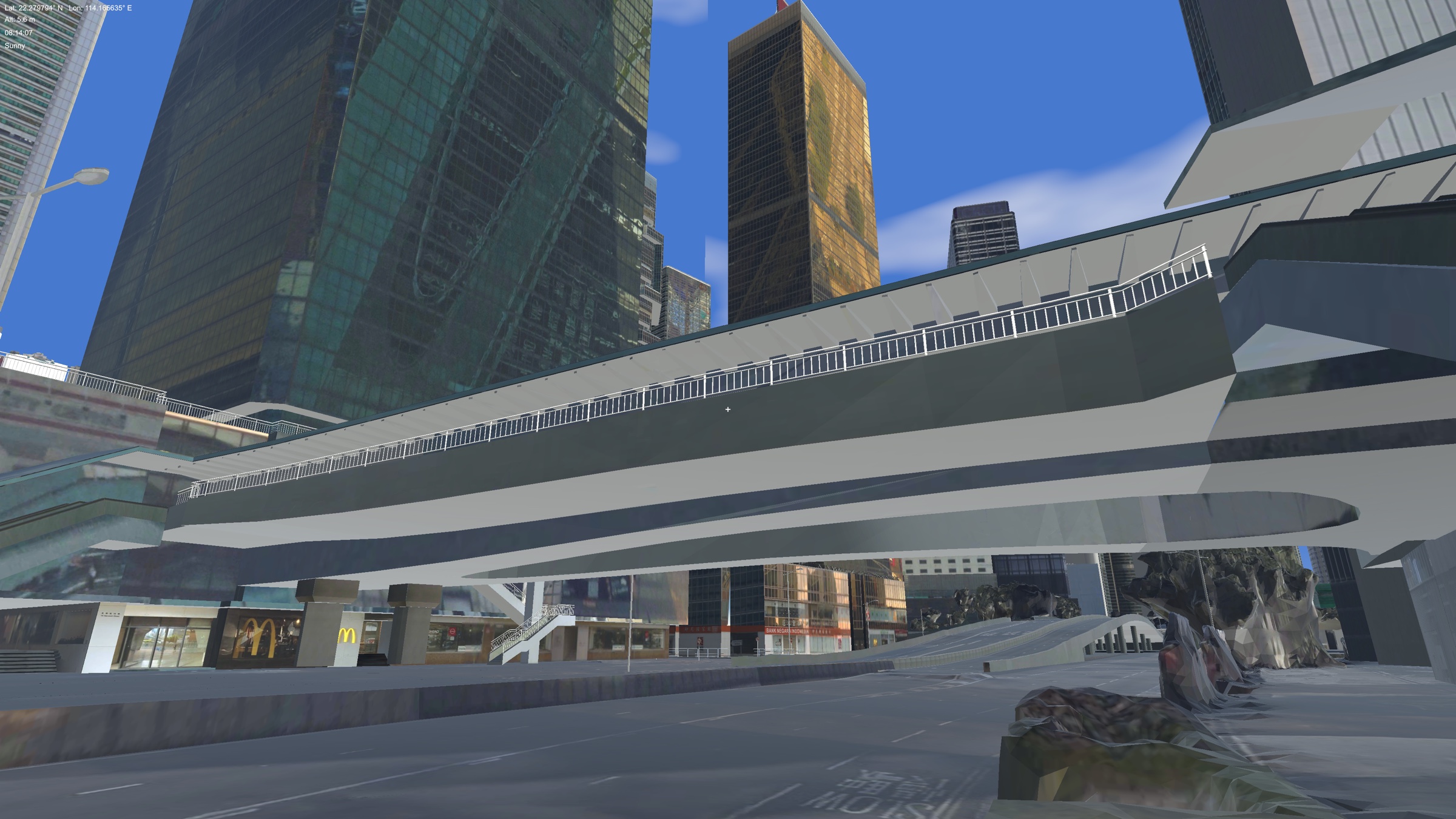 First-person view of Central, Hong Kong in UrbanGround
